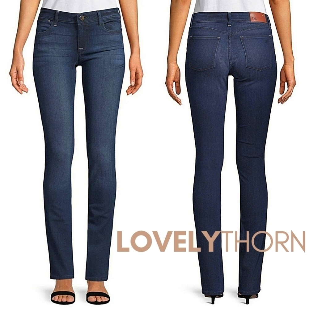 DL1961 // grace high rise cropped straight leg stretch denim jeans in saddle